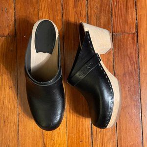 Swedish Hasbeen Black Slip On Clogs